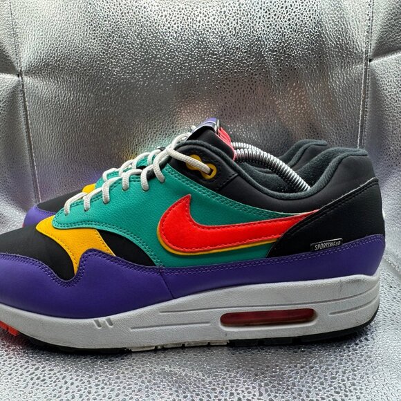 Size 10.5 Nike Air Max 1 SE Windbreaker 2019 Lace-Up Mens Sneaker‎ AO1021-023 - Picture 7 of 10